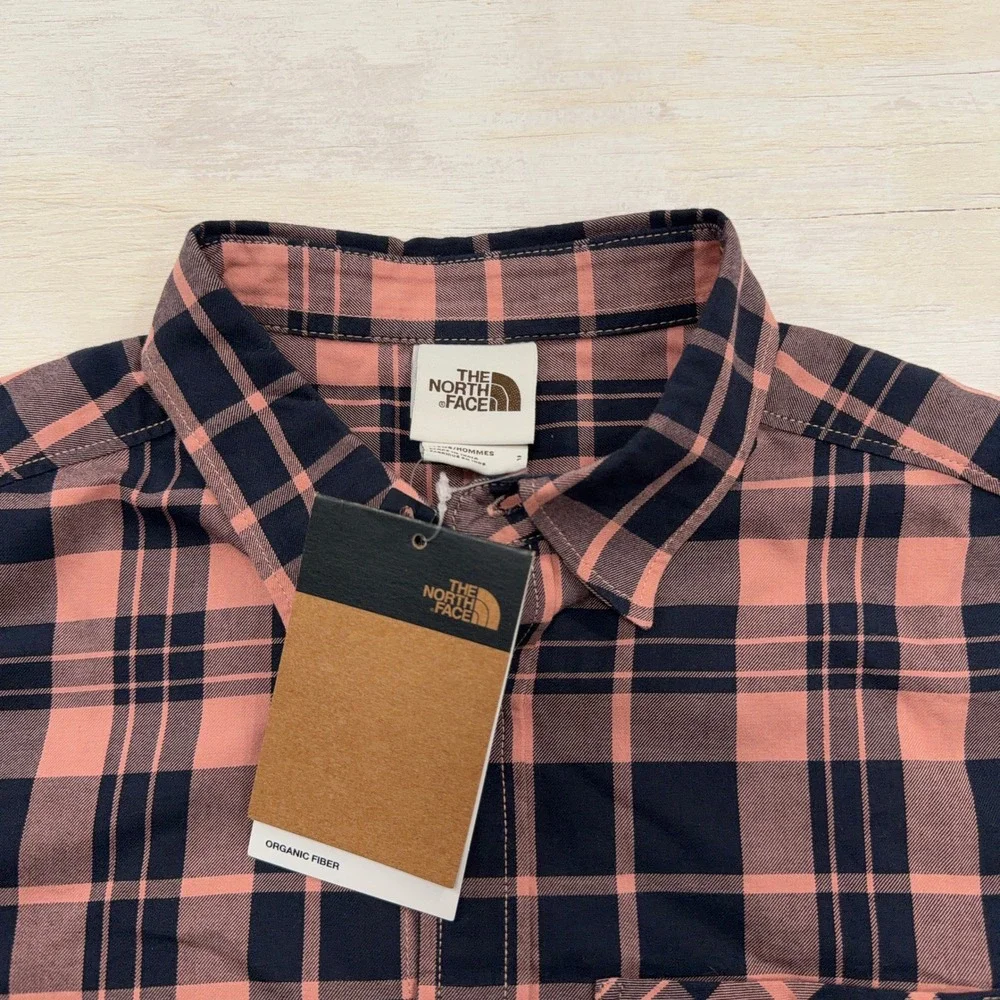 The North Face Shirt Hayden Pass 2.0 Plaid Flannel Pink Navy Mens Size S NWT